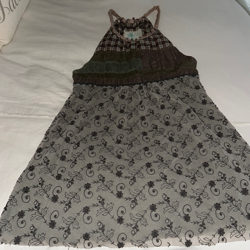 Free people patchwork halter tank